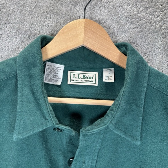 L.L. Bean Tops - Vintage LL Bean Chamois Cloth Shirt Womens 18 Deep Teal Green Heavy Made In USA